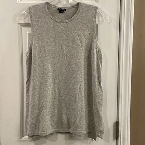 Theory Cashmere Blend Fine Gauge Sweater Shell Tank Gray - L